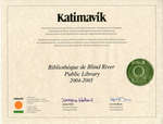 Katimavik Certificate of Recognition, Blind River, 2004-2005