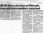 AECB Delays Decision On Eldorado Area Anti-Nuke Members Surprised - The Standard, 1981