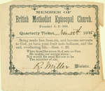 British Methodist Episcopal Church Tithing Ticket, 1875