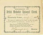 British Methodist Episcopal Church Tithing Ticket, 1879