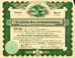 Shares Certificate - Gladstone Mines and Reduction Company