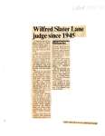 Wilfred Slater Lane judge since 1945