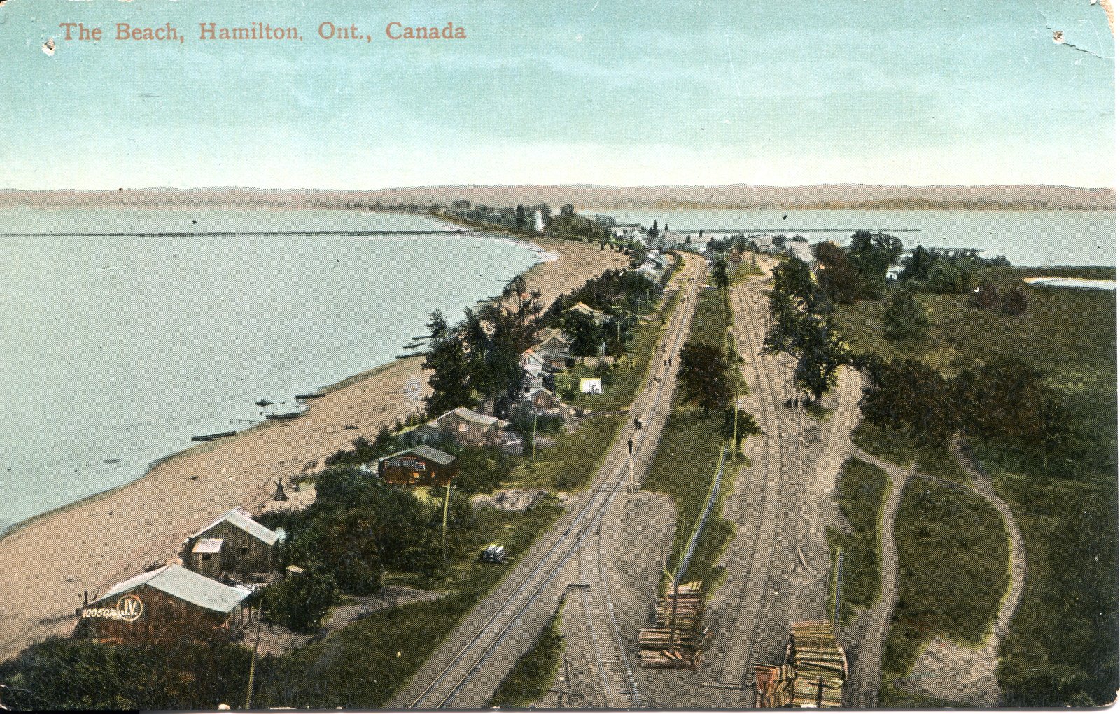 Aerial view of Burlington Beach, looking south, ca 1898 Burlington