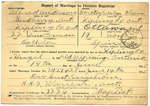 Certificat de mariage de / Marriage certificate of Alfred Anderson & Dorothy Roselyn Olsen