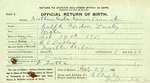 Ralph Gordon Dudley, Birth Registration. Son of Clayton Oroloff Dudley and Myrtle Wilcox.