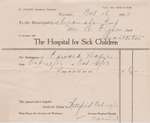 Hospital for Sick Children invoice to Cramahe Township, 1923