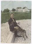 Mrs. Mary O’Connor with her dog, Front St. S., Lakeport, 1934