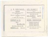 Photocopy of a page of advertising for J. F. Haynes Livery, George Plunkett, Barnum & Co. and George Archer.