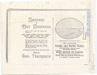 Photocopy of a page of advertising for Geo. Thompson and Cobourg Granite and Marble Works