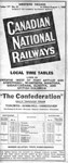 Canadian National Railways Schedule (1929)