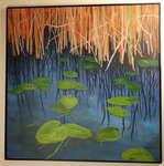Owen Masters, Marsh Pond, Acrylic on Canvas.