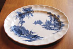 Serving Platter (White and Blue Pattern - Old Mill by Johnson Brothers, Circa 1955