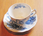 Tea Cup (Blue and White Pattern - Old Mill by Johnson Brothers), Circa 1955