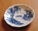 Saucer (Blue and White Pattern - Old Mill by Johnson Brothers, Circa 1955