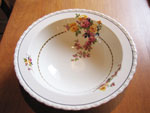 White China Bowl With Rose Floral Pattern, Circa 1920