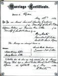 Marriage Certificate, Samuel Gardiner and Francis Little, 1882