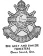 Insignia of the Grey and Simcoe Foresters - Owen Sound Ontario
