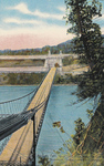 Niagara Falls Great Gorge Route bird's eye view of suspension bridge connection Lewiston New York and Queenston Ontario