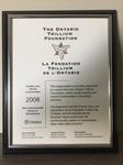 Plaque Commemorating a Grant From The Ontario Trillium Foundation from 2006