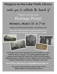 Niagara-on-the-Lake Public Library, Heritage Portal Launch, flyer