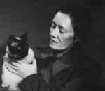 Hazel Chisholm Mathews with cat