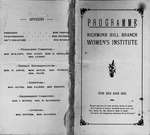 Programme of Richmond Hill Branch of Women's Institute (1914-15)