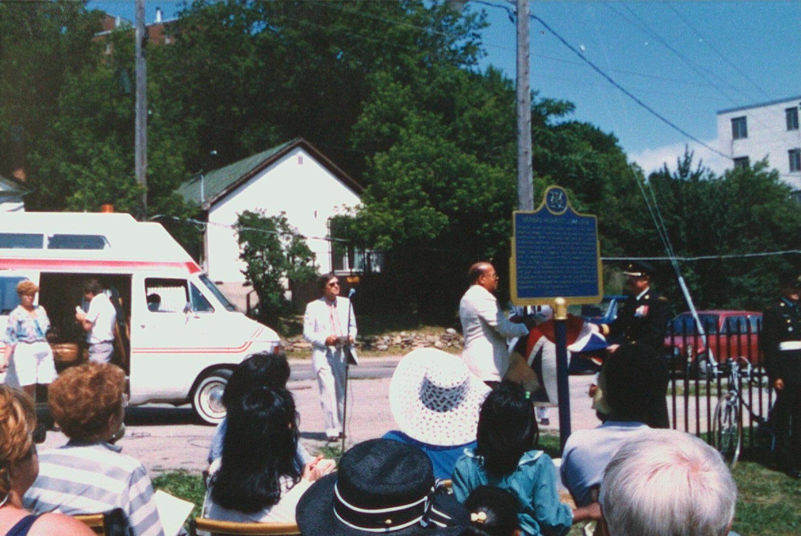 A photograph of the Richard Pierpoint plaque unveiling in St Catharines, 1985. <br>Courtesy the St Catharines Public Library.