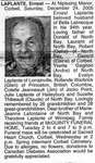 Nécrologie / Obituary Ernest Laplante