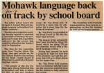 "Mohawk language back on track by school board"