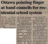 "Ottawa pointing finger at band council For residential school system"