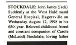 Stockdale, John James "Jack" (Died)
