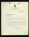 Copy of letter to A.E. Munn, MP from D.M. Sutherland, Minister of National Defense. RE: Relief camps