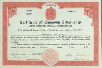 citizenship certificate trafalgar township historical society comment