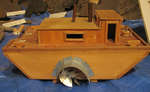 Hand Crafted Wood and Metal Model of Alligator, Steam Warping Tug (Created by Joe Sarazin)