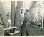 Shaving Outside Karbehuwe Cabin, circa 1937