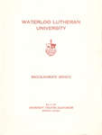Waterloo Lutheran University baccalaureate service program, spring 1967