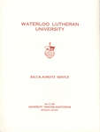 Waterloo Lutheran University baccalaureate service program, spring 1968