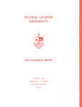 Wilfrid Laurier University baccalaureate service program, fall 1981