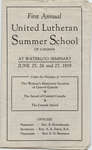 First annual United Lutheran Summer School of Canada promotional brochure, 1919