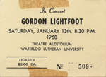 Ticket - In concert: Gordon Lightfoot, January 13, 1968