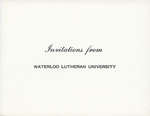 Waterloo Lutheran University 1963 fall convocation ceremony and dedication of the Seminary Building invitation
