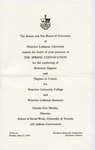 Waterloo Lutheran University 1966 spring convocation ceremony and baccalaureate service invitation