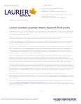 53-2013 : Laurier scientists awarded Ontario Research Fund grants