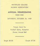 1959 Waterloo College Homecoming weekend ticket