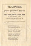 Programme : organ dedication service in the Trinity German Evangelical Lutheran Church at Sebastopol, Ont. on the eighth Sunday after Trinity, July 15th, 1894
