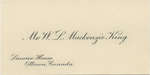 William Lyon Mackenzie King calling card and envelope