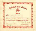 Canadian Girl Guides Warrant