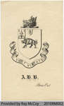 Bookplate showing Baird Family Crest