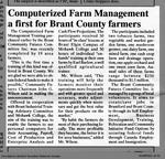 Conputerized Farm Management a First for Brant County farmers