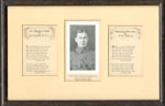 Framed photograph of John McCrae and 2 poems